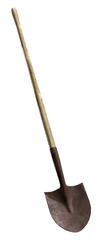 3D Rendering Shovel on White