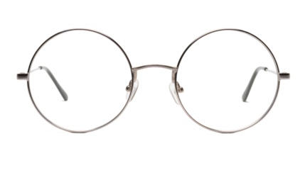 A pair of stylish glasses sit elegantly on a white background