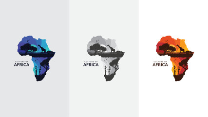 Colorful African cultural logo map © Mehedi