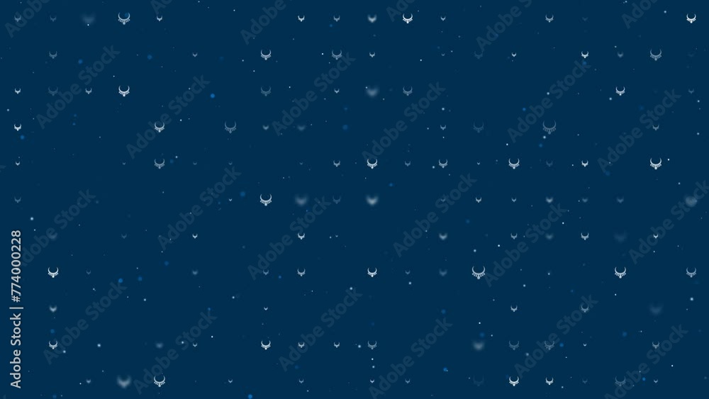 Poster template animation of evenly spaced necklace symbols of different sizes and opacity. animation of tr