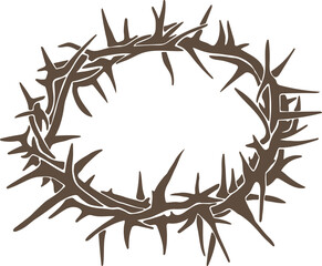 Crown of thorns, easter element, boho vector
