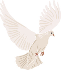 Dove, Holy Spirit, easter element, boho vector