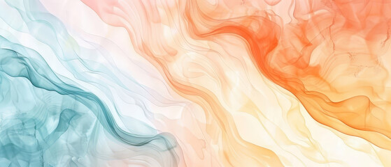 A colorful abstract painting with blue, orange and white colors