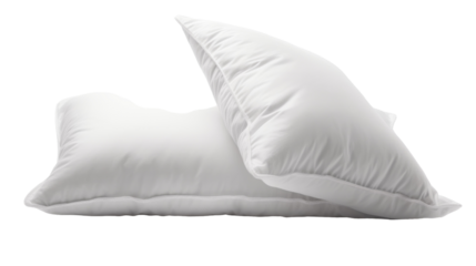 Two soft pillows gently nested atop each other, forming a cozy and comforting embrace