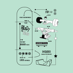 free vector skate t-shirt design.