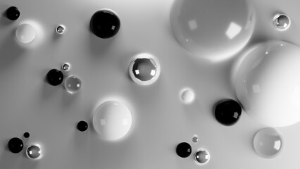 grey background with white and black circles