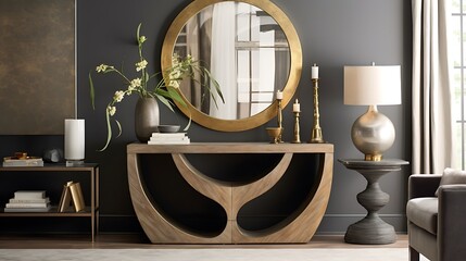 Enhance your entryway with a statement-making console table, oversized mirror, and decorative accents, setting the tone for a stylish and welcoming home