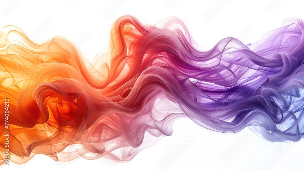 Aufkleber wave lines smooth flowing dynamic colorful spectrum gradient isolated on white background
