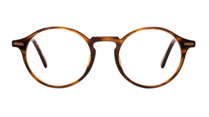 A pair of sleek glasses resting on a pristine white background