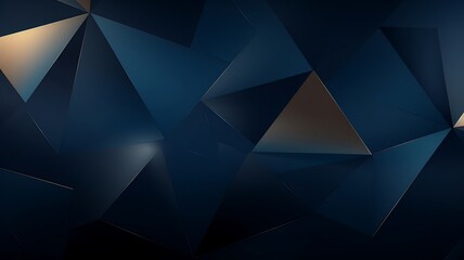Angular Ambiance: Dark Blue Panoramic Banner with Triangular Patterns