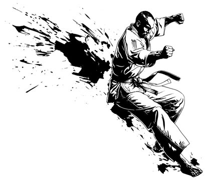 Silueta vectorial de karateca