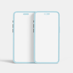 Clay phone on white background 3D illustration