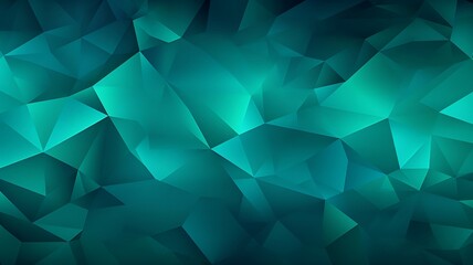Intricate Shapes: Panorama Banner Featuring Green Abstract Triangles