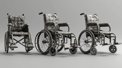 Fototapeta na wymiar Mobility and Independence: Wheelchairs and crutches provide assistance and freedom for those with mobility challenges.