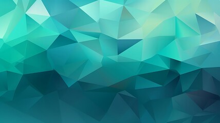 Fototapeta premium Modern Geometry: Green Panoramic Banner with Abstract Triangular Design