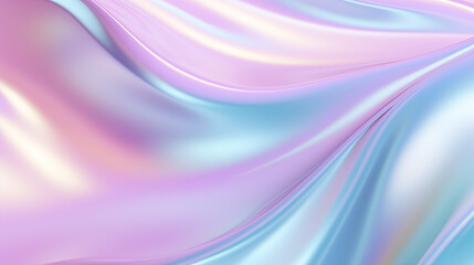 Fototapeta premium Fond texturé, flux de couleurs. Arc-en-ciel, coloré, irisé. Couleurs dégradés rose, violet et bleu. Argenté, holographique. Fond pour conception et création graphique.