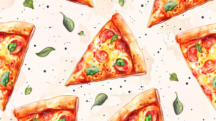 drawn illustration of a pizza