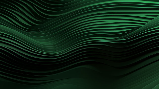 Flux, lignes et motifs en mouvement, couleurs vert et noir. Vague, ondulation, texture. Fond pour conception et cr&eacute;ation graphique.