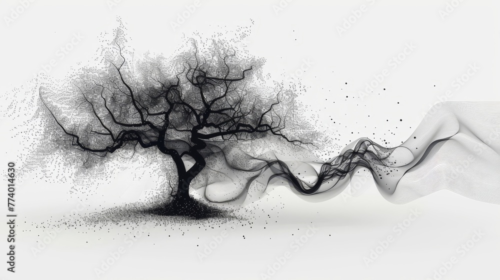 Aufkleber a graph shaped like a tree, with branches representing different paths of data