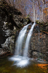 Waterfall in the virgin forest of Frakto in Macedonia, Greece - 774015490