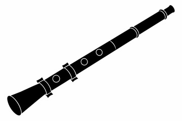 Obraz premium Bangladeshi bamboo flute black silhouette 3D vector design.