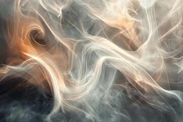Elegant swirls of smoke in soft tones creating a dynamic abstract background. - obrazy, fototapety, plakaty