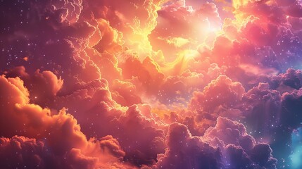 Stunning digital art illustration of the universe's most beautiful cloud - obrazy, fototapety, plakaty