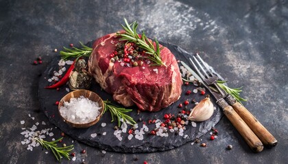 beef steak with vegetables,As the lamb chops cook, they release a tantalizing symphony of scents—hints of rosemary, garlic, and thyme mingling with the rich, smoky aroma of the grill.  - obrazy, fototapety, plakaty