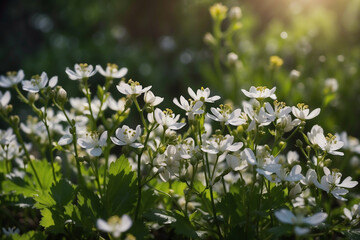 Leuchtendes Wiesen-Schaumkraut im natürlichen Sonnenlicht  - Cardamine pratensis