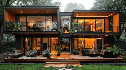 Modern House Amidst Dense Forest