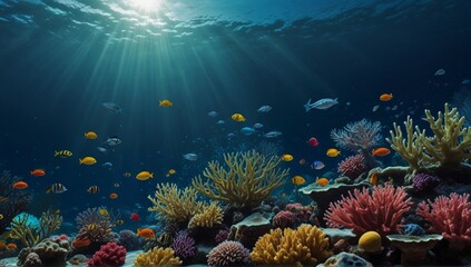 Fototapeta na wymiar Underwater sea scallop 