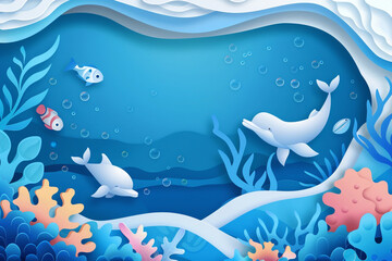 Fototapeta na wymiar Aquatic Affinity World Ocean Day Concept isolated on a transparent background world ocean day concept