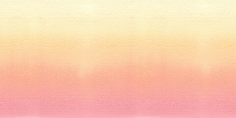 Hand-drawn watercolor texture background, gradient from yellow to coral, pink colors. For sunset skies, decoration and design. Seamless long horizontal border.