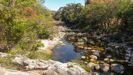 Small waterfall with a big pool . It is located in S&atilde;o Jos&eacute; da serra next to  Serra do Cip&oacute; region in Minas Gerais, Brazil