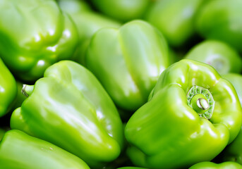 Close up green bell pepper - 774023477