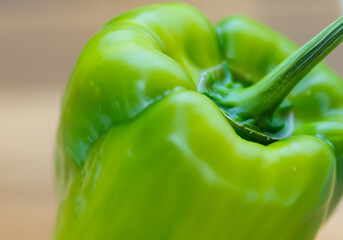 Close up green bell pepper - 774023488
