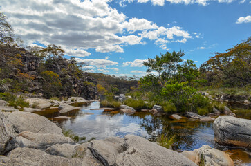 Small waterfall with a big pool . It is located in São José da serra next to  Serra do Cipó region in Minas Gerais, Brazil