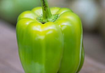 Close up green bell pepper - 774023662