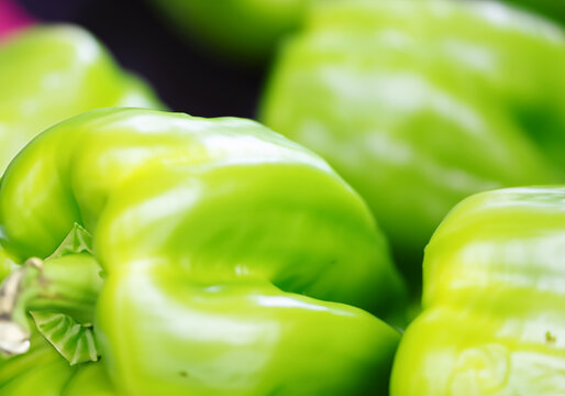 Close up green bell pepper