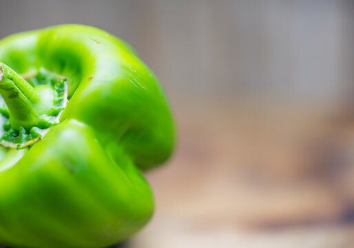 Close up green bell pepper