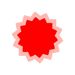赤いギザギザの円のフレーム
