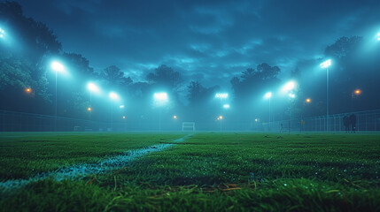 Abstract night soccer grass stadium 