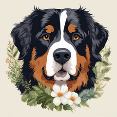 Botanical Bernese Mountain Dog