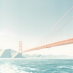 Elegant Golden Gate Bridge Overlooking Strait of San Francisco