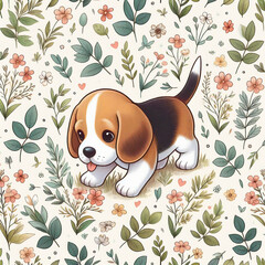 Flower and Beagle
