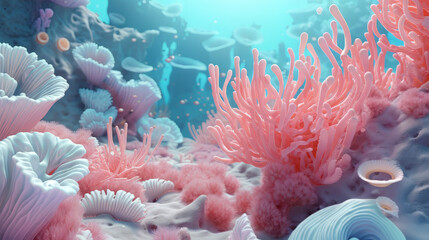 Under the sea Coral reef background