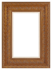 Wide antique picture frame on a transparent background, in PNG format.