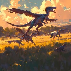 Spectacular Capture of Utahraptors Coordinating an Action-Packed Hunt in their Natural Habitat