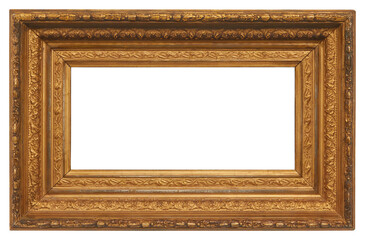 Patterned wide picture frame on a transparent background, in PNG format.