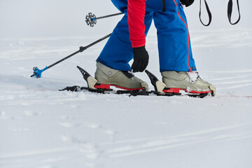 Close-Up of Ski Gear Ready for a Challenging Ascent